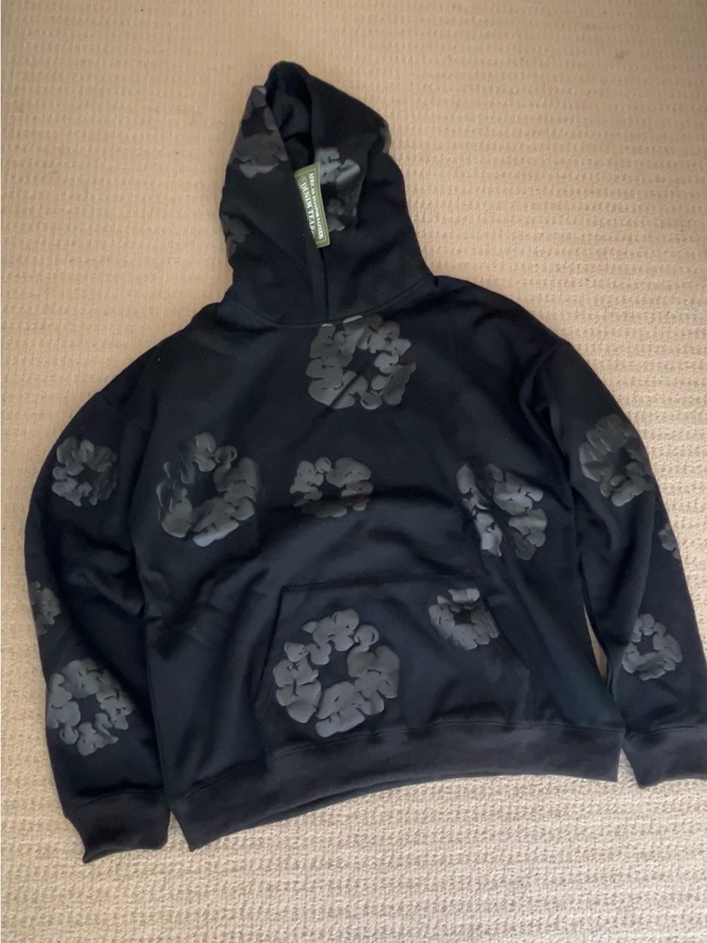 Denim tears black on grey hoodie size L